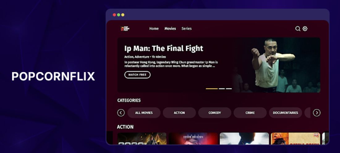 Popcornflix free streaming platform - watch HD movies online